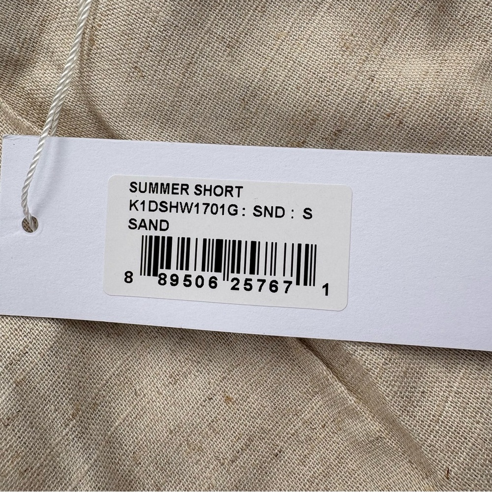 Bishop + Young Good Vibrations Summer Short In Sand Linen Blend Size Small NWT - Picture 4 of 7